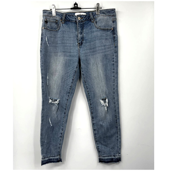 KanCan Mid Rise Distressed Skinny Jeans Stretch KC5055L-SF Blue Size‎ 31 Womens - Picture 1 of 7